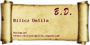 Bilicz Delila névjegykártya